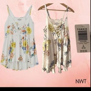 Super Soft White Floral Lattice Babydoll Cami